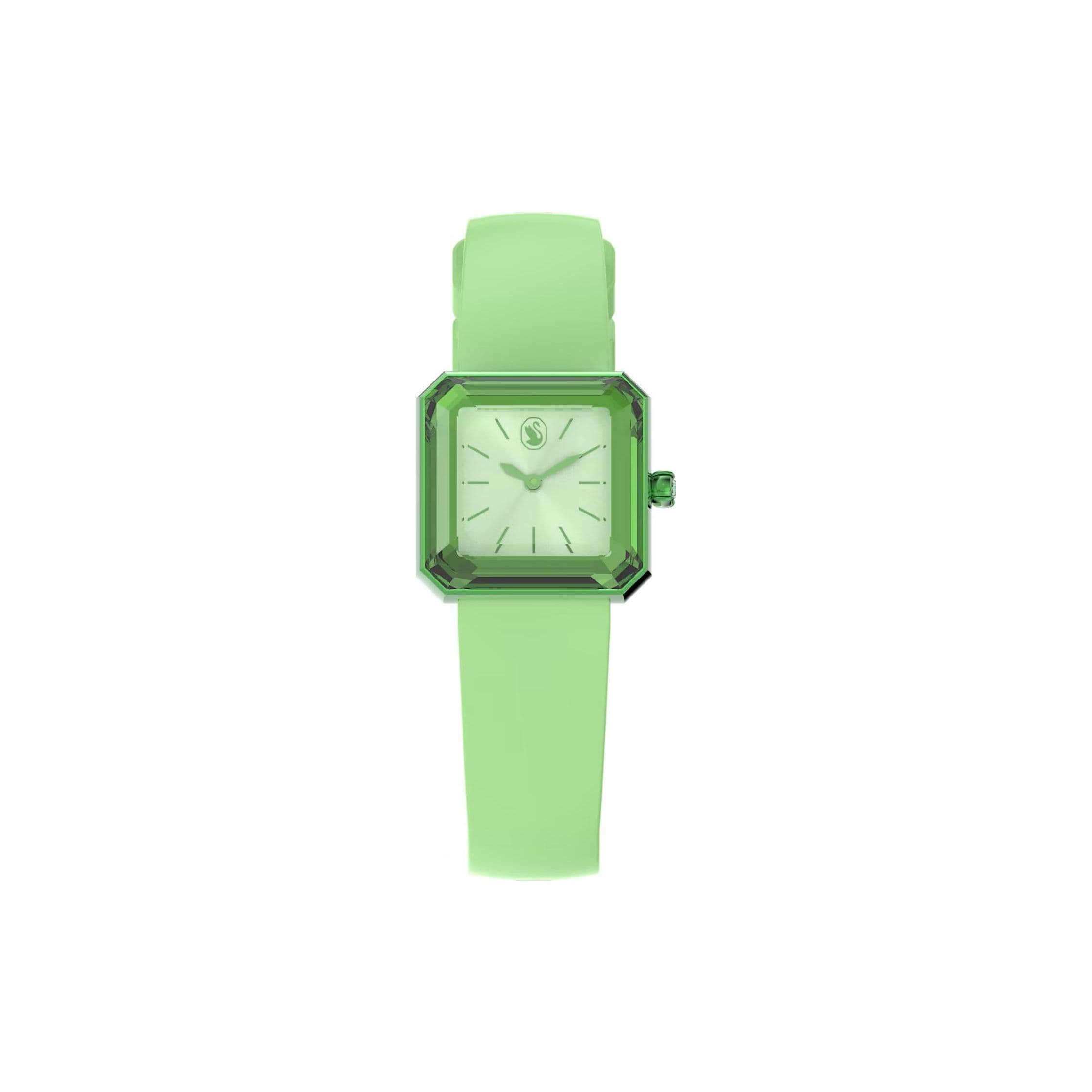 Swarovski Collection III Watch Quartz Movement Silicone Strap 25mm Green Dial 50m Water Resistant Women watches 5624379 Green Dial