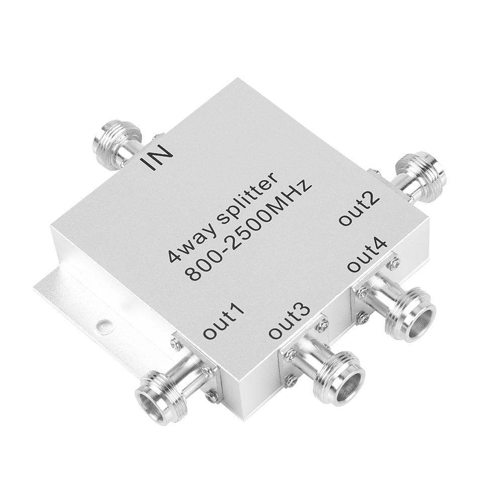 4-Way 800-2500MHz N Type Mobile Cell Phone Power Splitter Signal Repeater Amp Power Divider