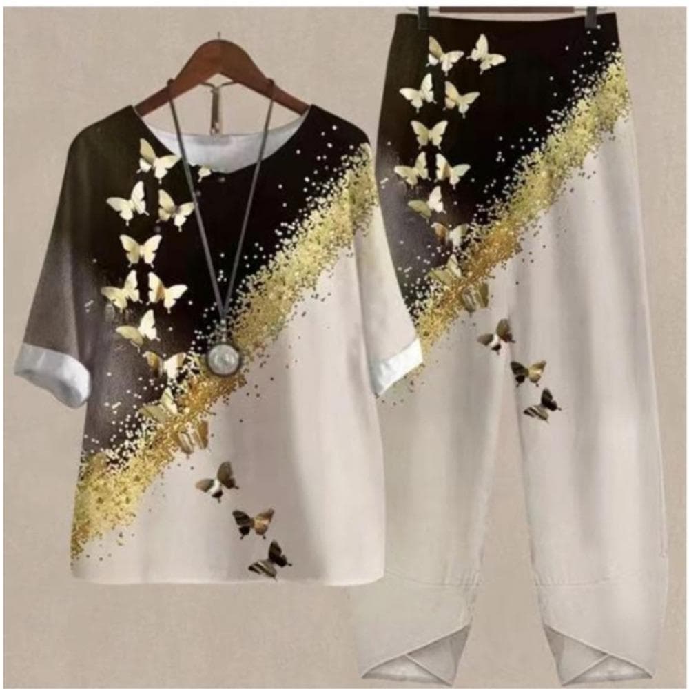 QICED Women's Fashion Summer Spring Solid Color Print Short Sleeve Suspenders Trousers Pants Suits S