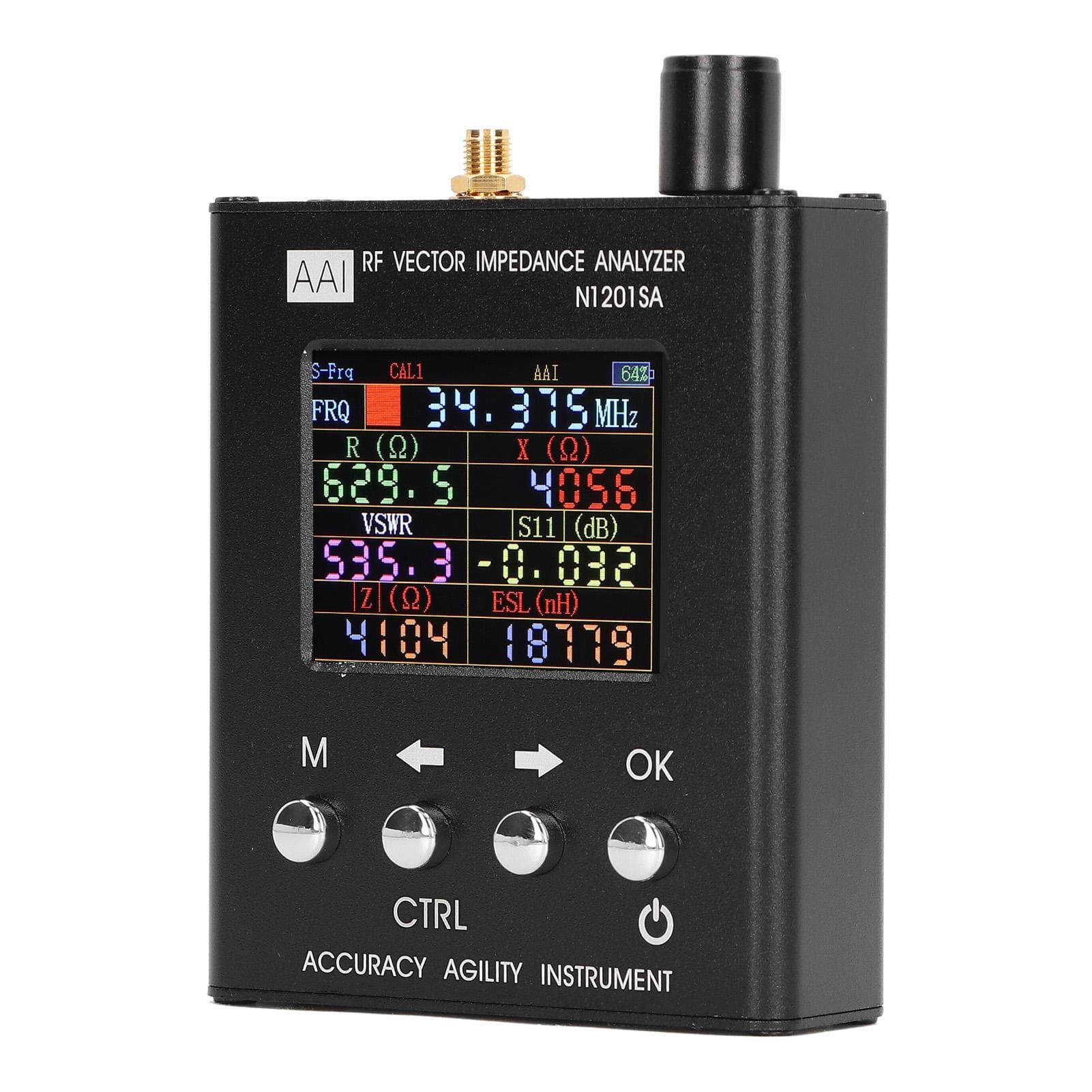 RF Vector Impedance Analyzer 2.4 Inch Screen ANT SWR Antenna Analysis Tester USB Charging