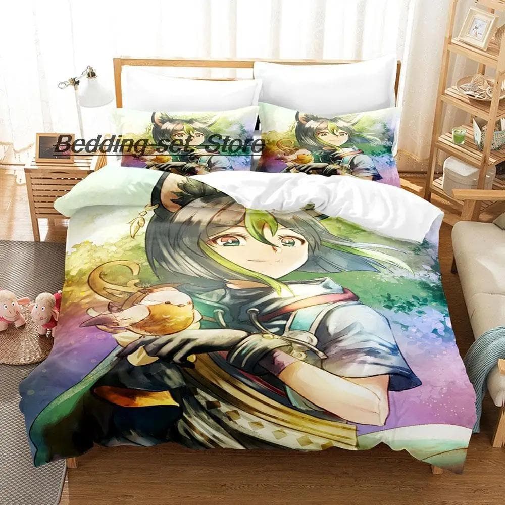 Kawaii Genshin Impact Tighnari Bedding Set Single Twin Full Queen King Size Bed Set Aldult Kid Bedroom Duvetcover Sets 70x133cm 2pcs