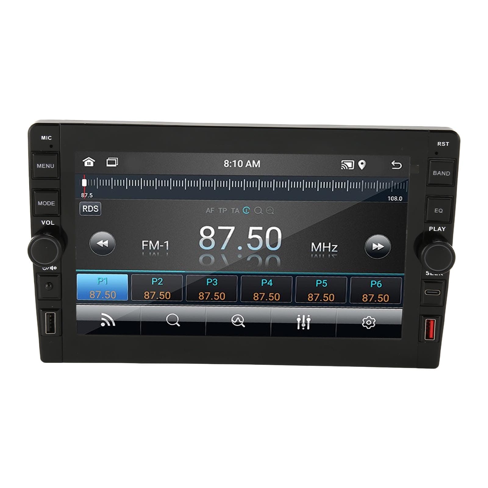 Car Multimedia Player 9in HD Touch Screen Stereo Universal 2 Din for Android 12 GPS WiFi FM with 12 1GB+32GB