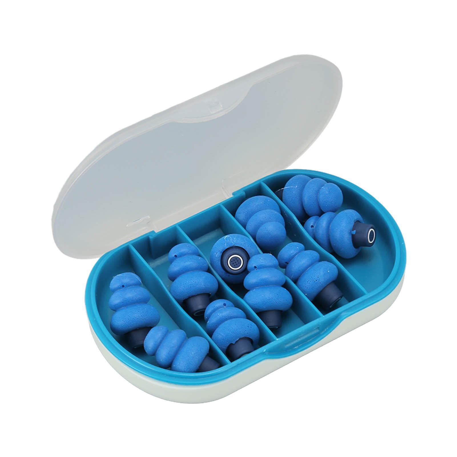 10Pcs Ear Plugs Sleeping Noise Cancelling Sound Blocking Reusable Multi Layer Earplug Blue