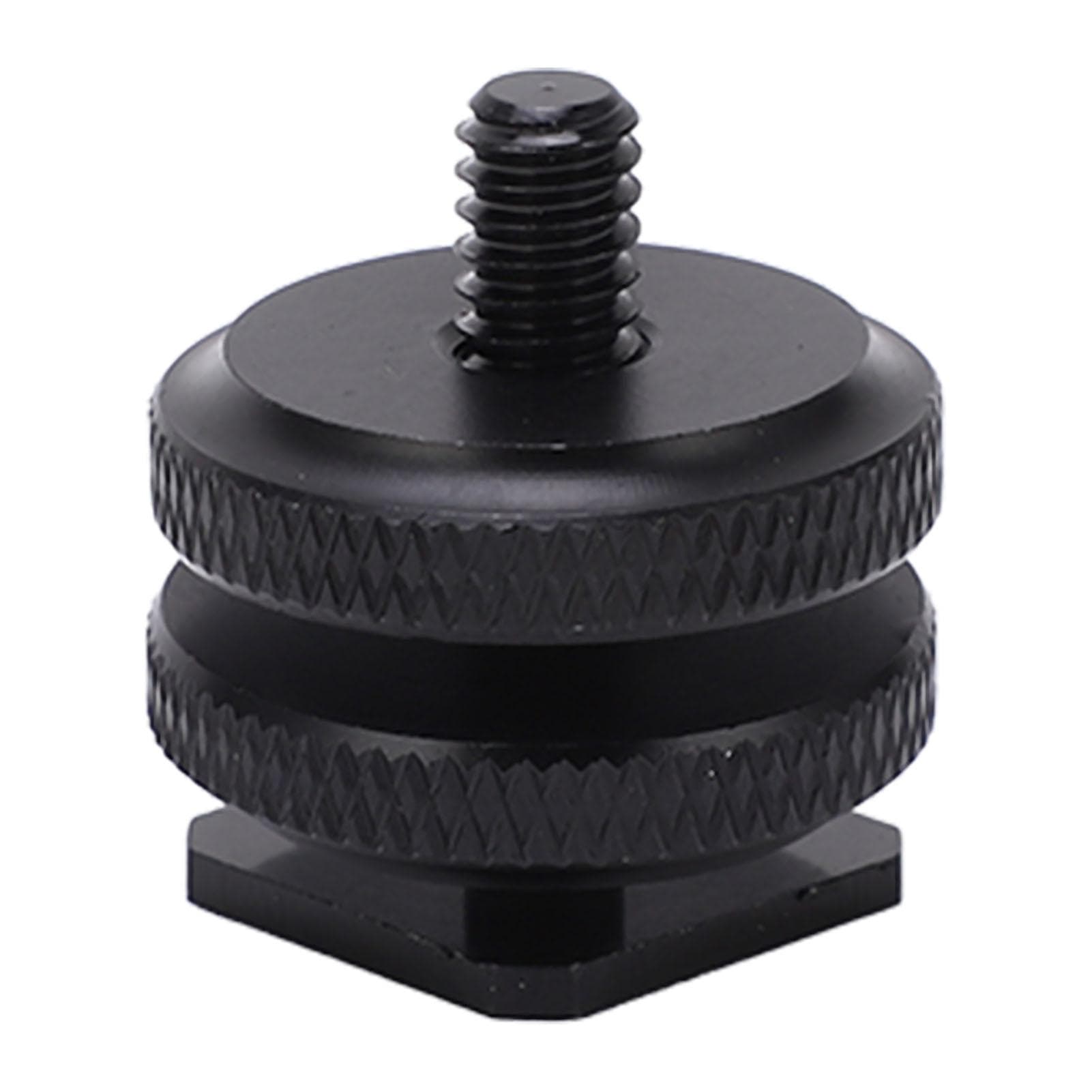 1/4inch Dual Nuts Camera Cold Shoe Mount Adapter Tripod Screw Adapter Flash Shoe Mount for Camera