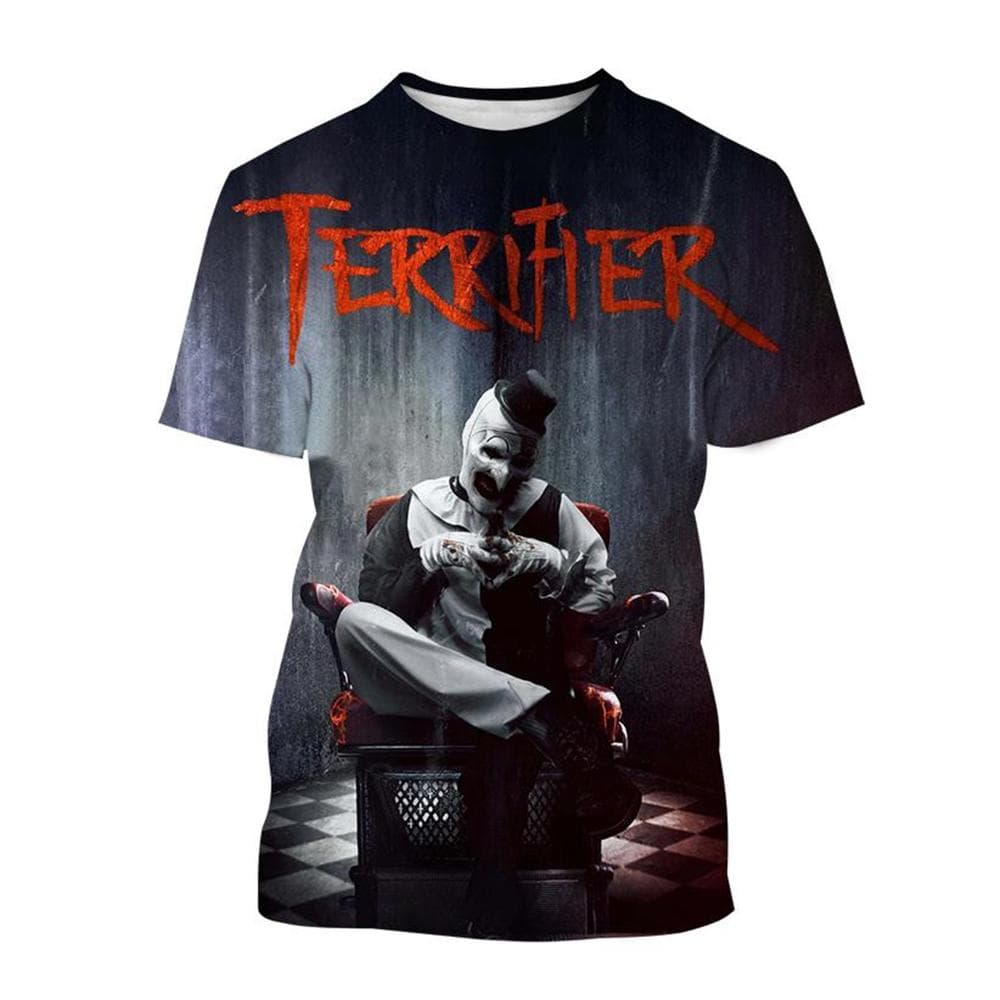 Summer Hot Selling Fashion Horror 3D Printing Horror Clown Creative Personality Casual T-shirt Plus Size Tee Top XXL