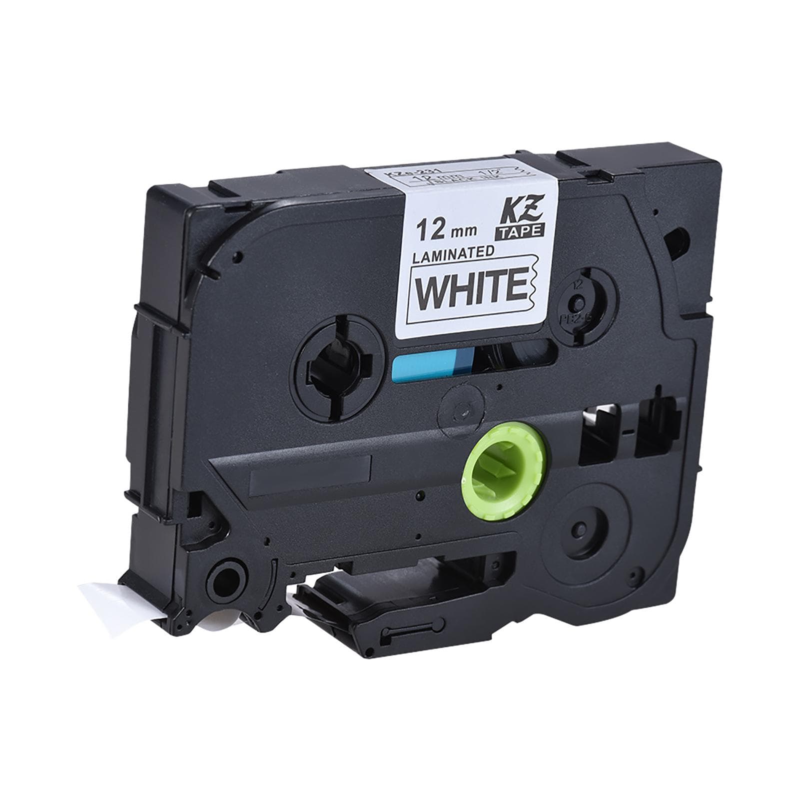 7pcs Laminated Label Tape Black on White Compatible for Brother Ptouch Label Printer PT1010/PT2100/PT18R/PTE200/PT9500 12mm * 8m 1pcs