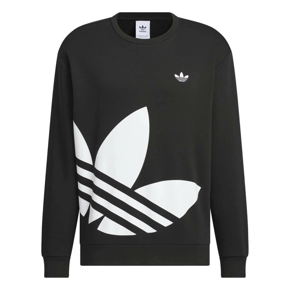 Adidas Originals Classic Sports Series Pattern Print Crew Neck Pullover Simple Long Sleeve Sweatshirt Unisex sweatshirt Black JL8383 XL