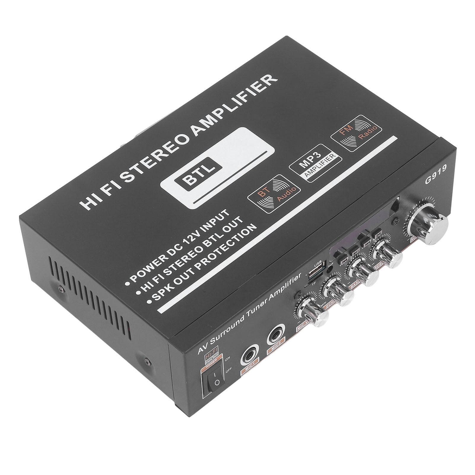 Bluetooth Power Amplifier HiFi Stereo Sound Digital Home Bluetooth Amplifier for Car Home Bar Party US Plug
