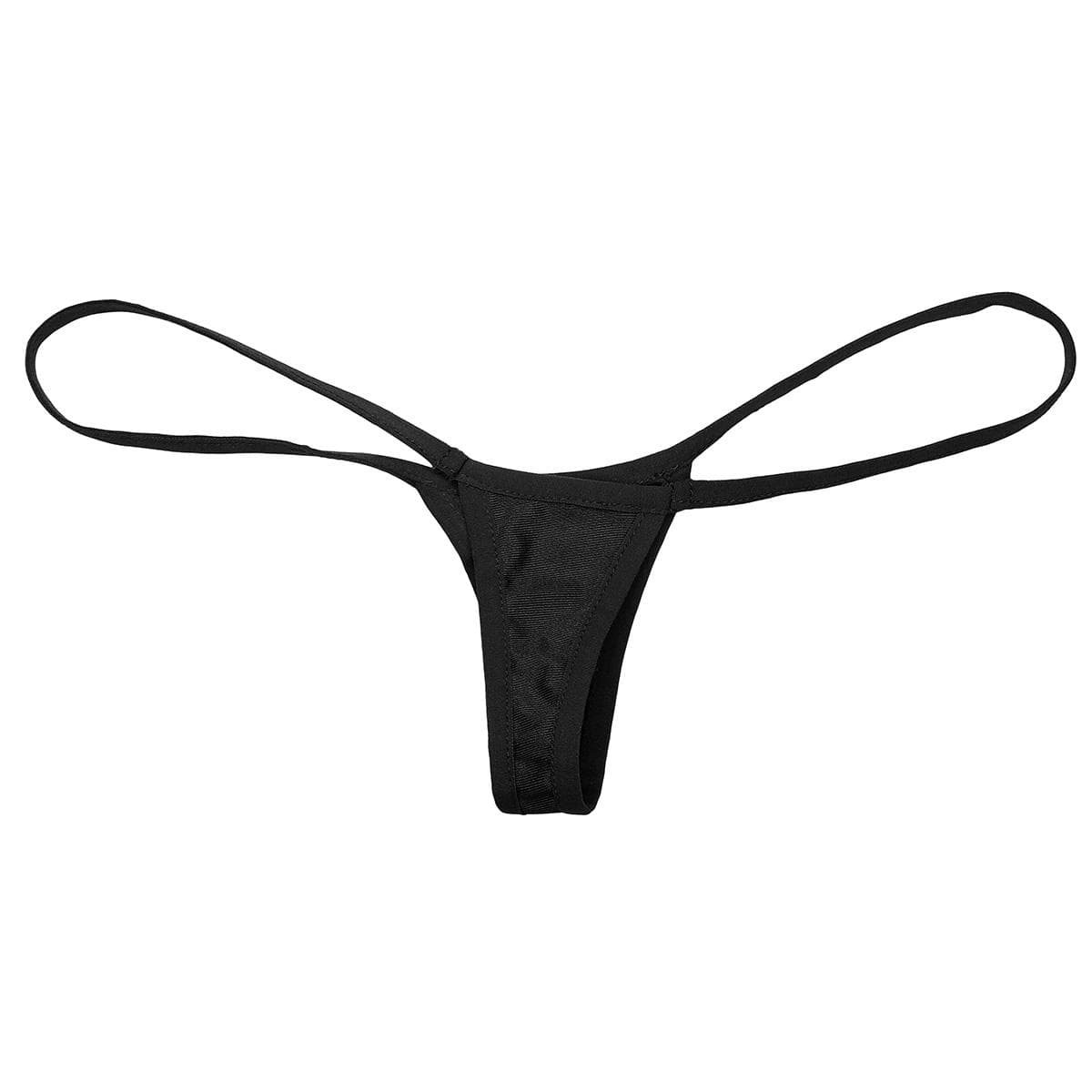 Women's Stretchy Low Rise Micro Mini G-String T-Back Thongs Bikini Lingerie Underwear black