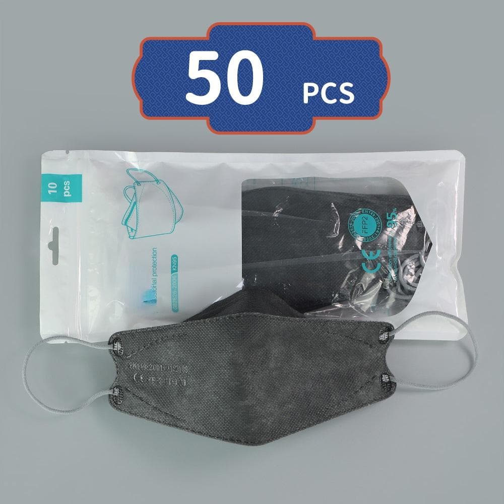 Fish Shape FFP2 Colorful Face Mask Mascarillas Anti-fog Dust Respirator Breathable Adult Masks 50PCS grey