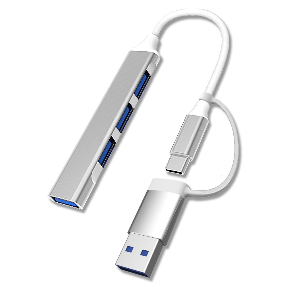 Type C to USB 3.0 Hub 4 Ports 4-in-1 Docking Station Ultra Slim USB Splitter Plug and Play S-1