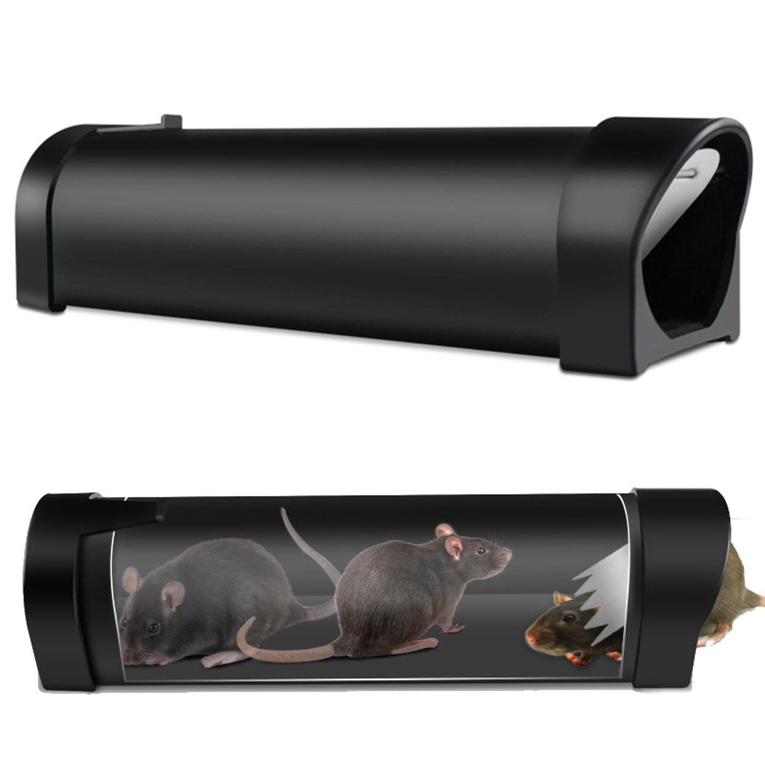 Rodent Zapper Rat Mice Mouse Trap Humane Mouse Trap Catch and Release Mouse Traps Mousetrap Catcher Capture Cage Indoor Outdoor Use Style 5 black