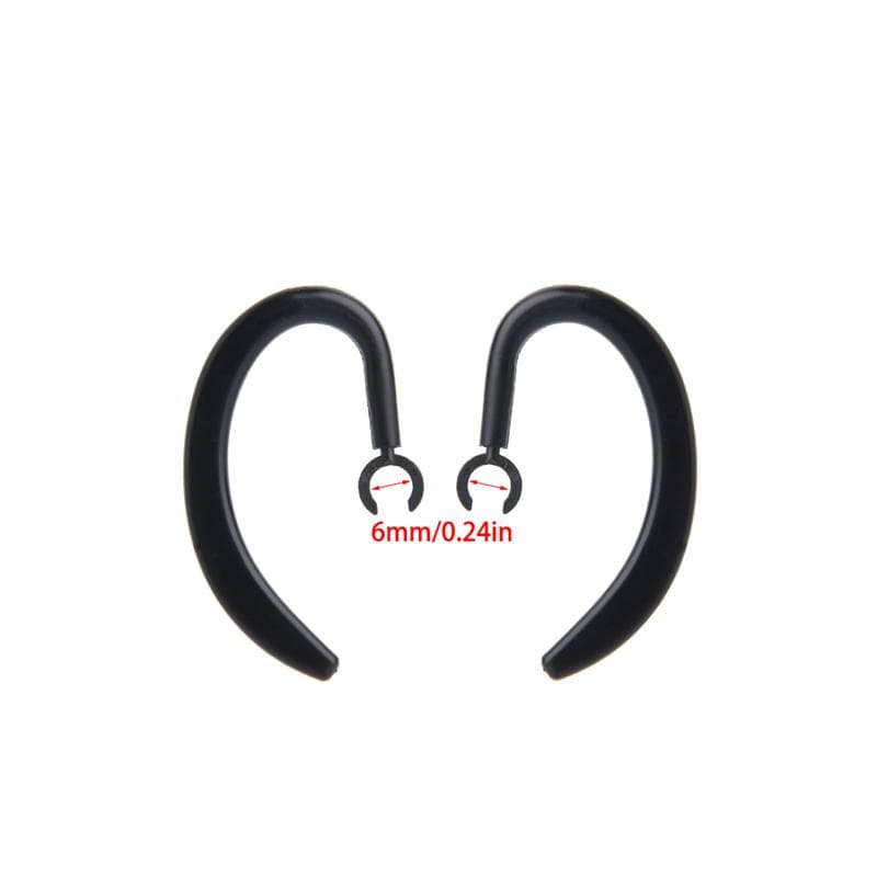 1 Pair Rubber Rotary Retractable Earhook Earloop For Bluetooth Earphone Headset black