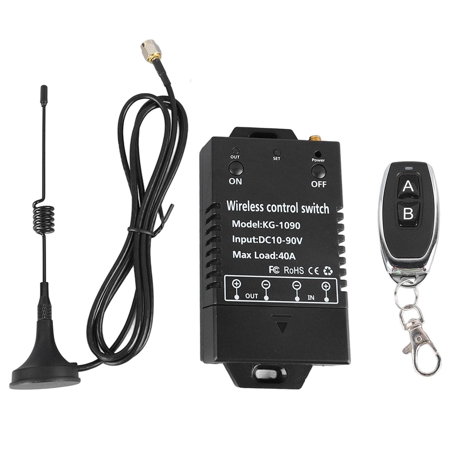 Wireless Remote Control Switch Kit DC12V to 90V Stable High Efficiency Relay Remote Control Switch