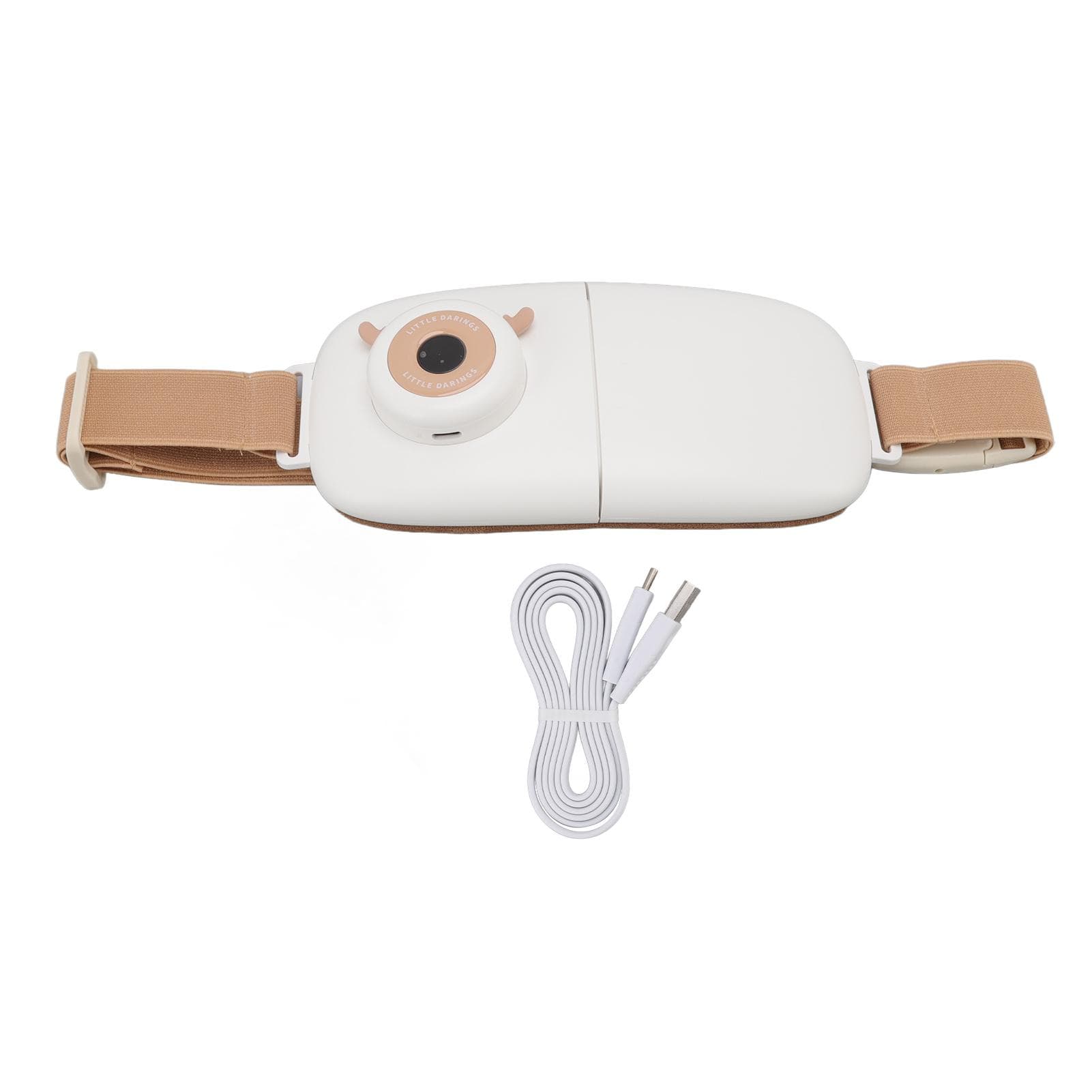 Foldable Menstrual Pain Belt Digital Display USB Charging Fast Heating Waist Warming Belt for Women brown