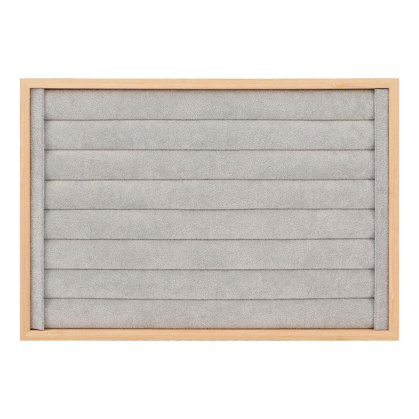 Rings Tray 7 Rows Stackable Protective Scratch Proof Lining Drawer Insert Earrings Storage Display gray
