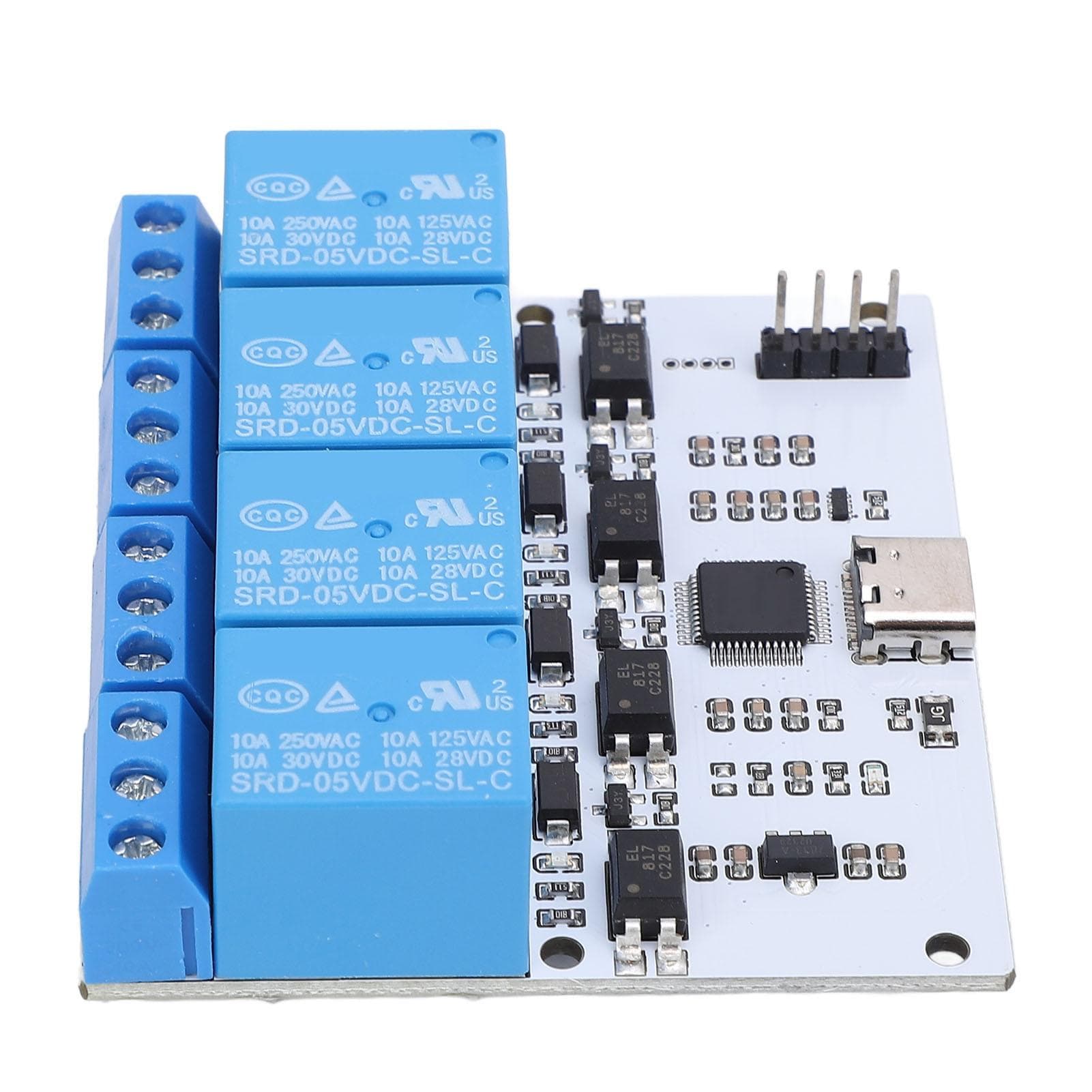 4 Channel USB to 340 Module Type C Interface Serial Control Relay Module Optocoupler Safety 5V