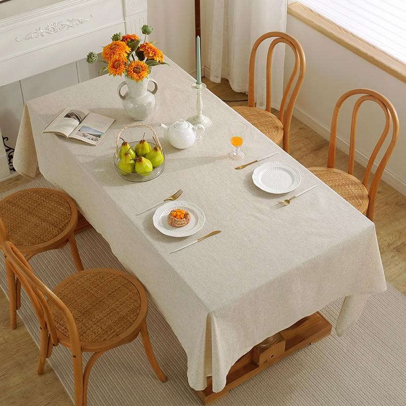 100% Polyester Tablecloth, Kitchen, Restaurant, Party, Holiday Table Decoration, Solid Color Tabletop Cover, Natural Fabric 100x100cm