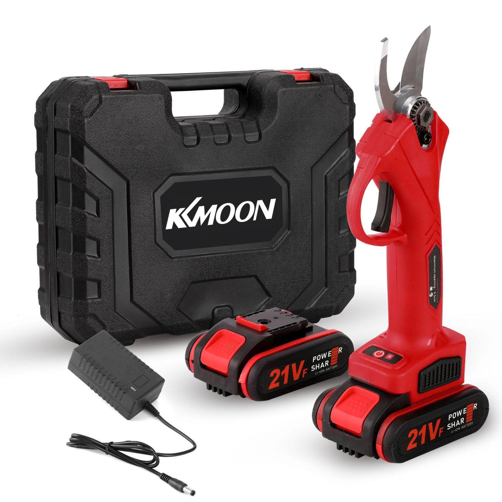 21V Cordless Electric Pruner Pruning Shear Efficient Fruit Tree Bonsai Pruning Branches Cutter EU Plug red