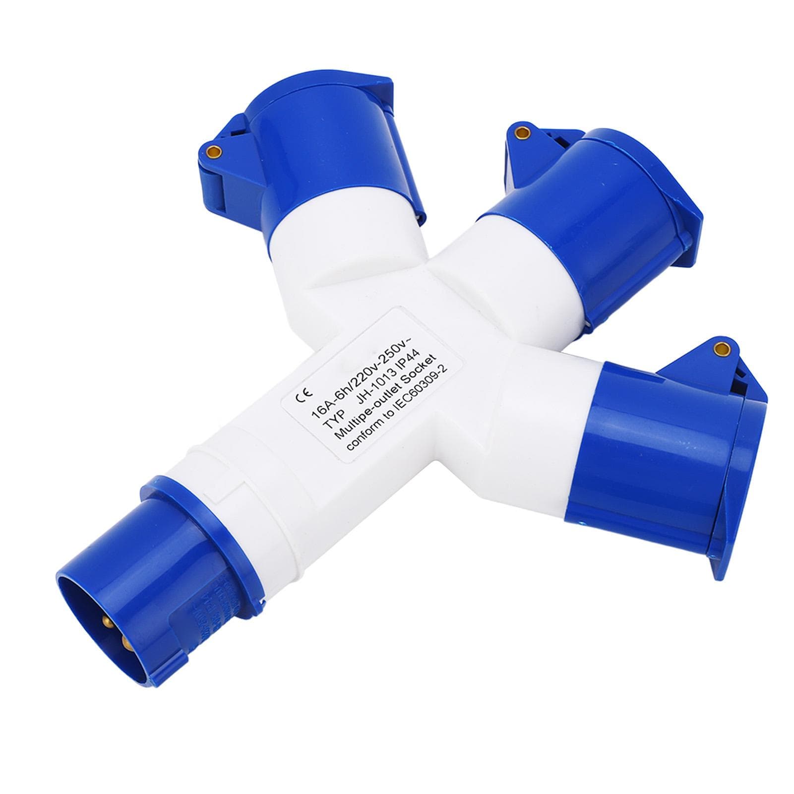 Industrial Plug Socket 1 in 3 Out 3 Core IP44 Waterproof Multifunctional Socket Connector 16A
