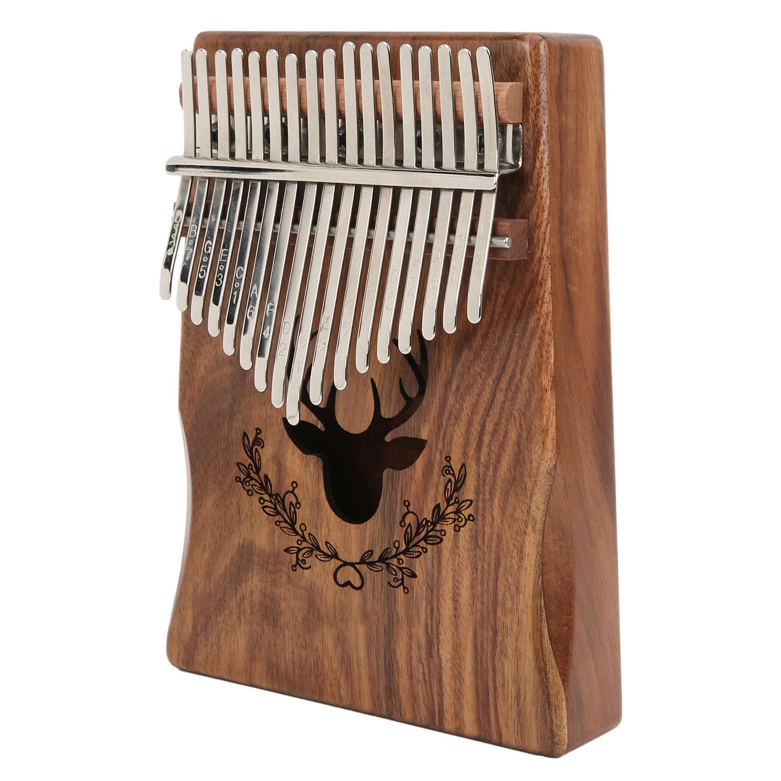 Thumb Piano Kalimba 17 Keys Wood Portable Finger Instrument with Tune Hammer Gift