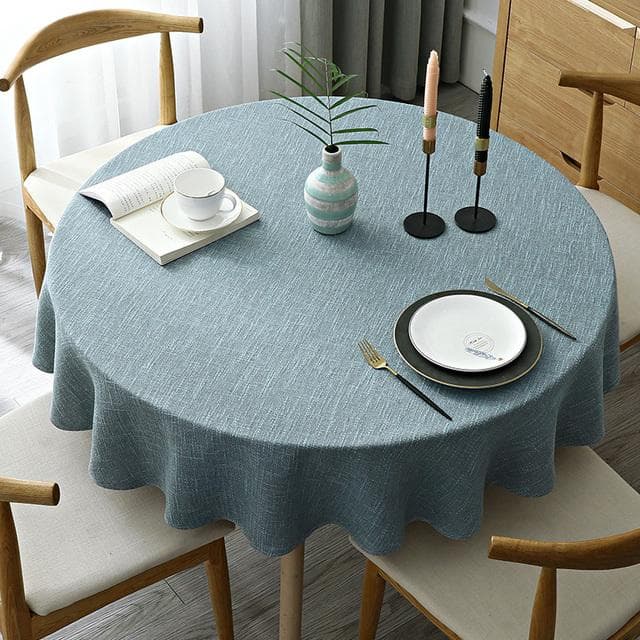 Large Round Tablecloth Solid Color Cotton And Linen Dining Table Table Cloth 140cm