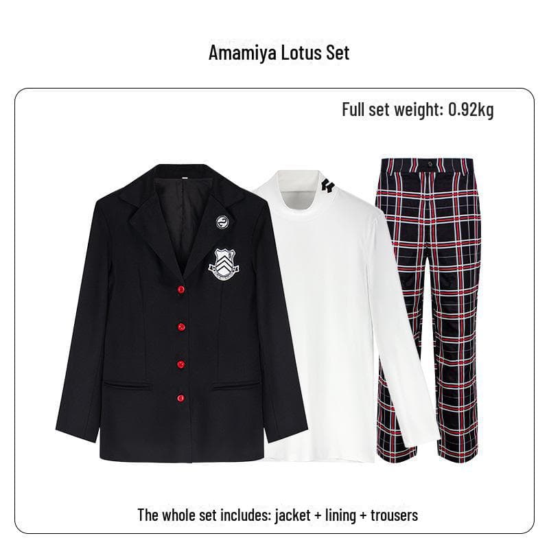 Persona 5 Yoshizawa Kasumi, Ren Amamiya, and Goro Akechi School Uniform Cosplay Costume XL