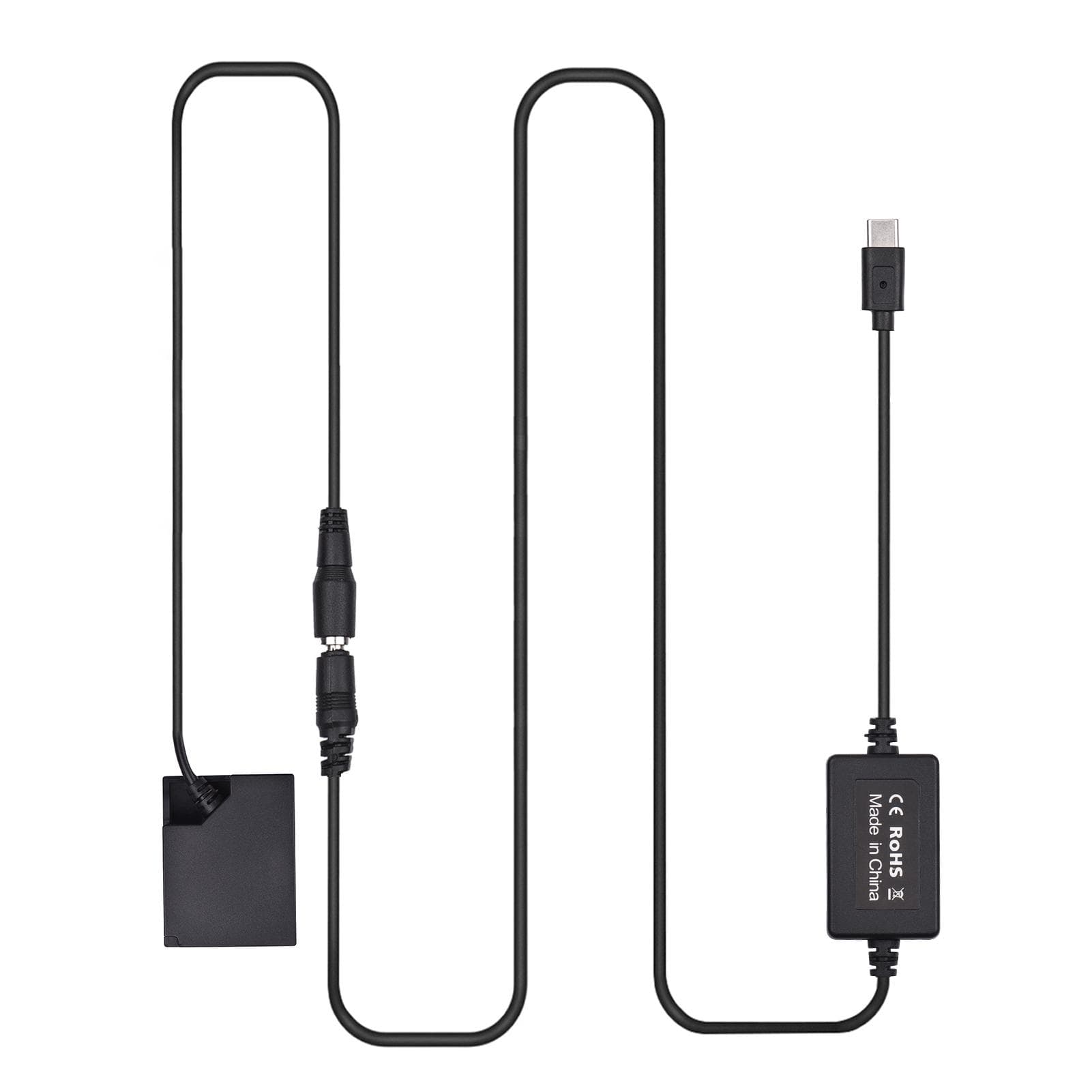 PD USB Type-C Cable to NP-W126 Dummy Battery DC Coupler Replacement for Fujifilm X-A2 A3 X-E2s black
