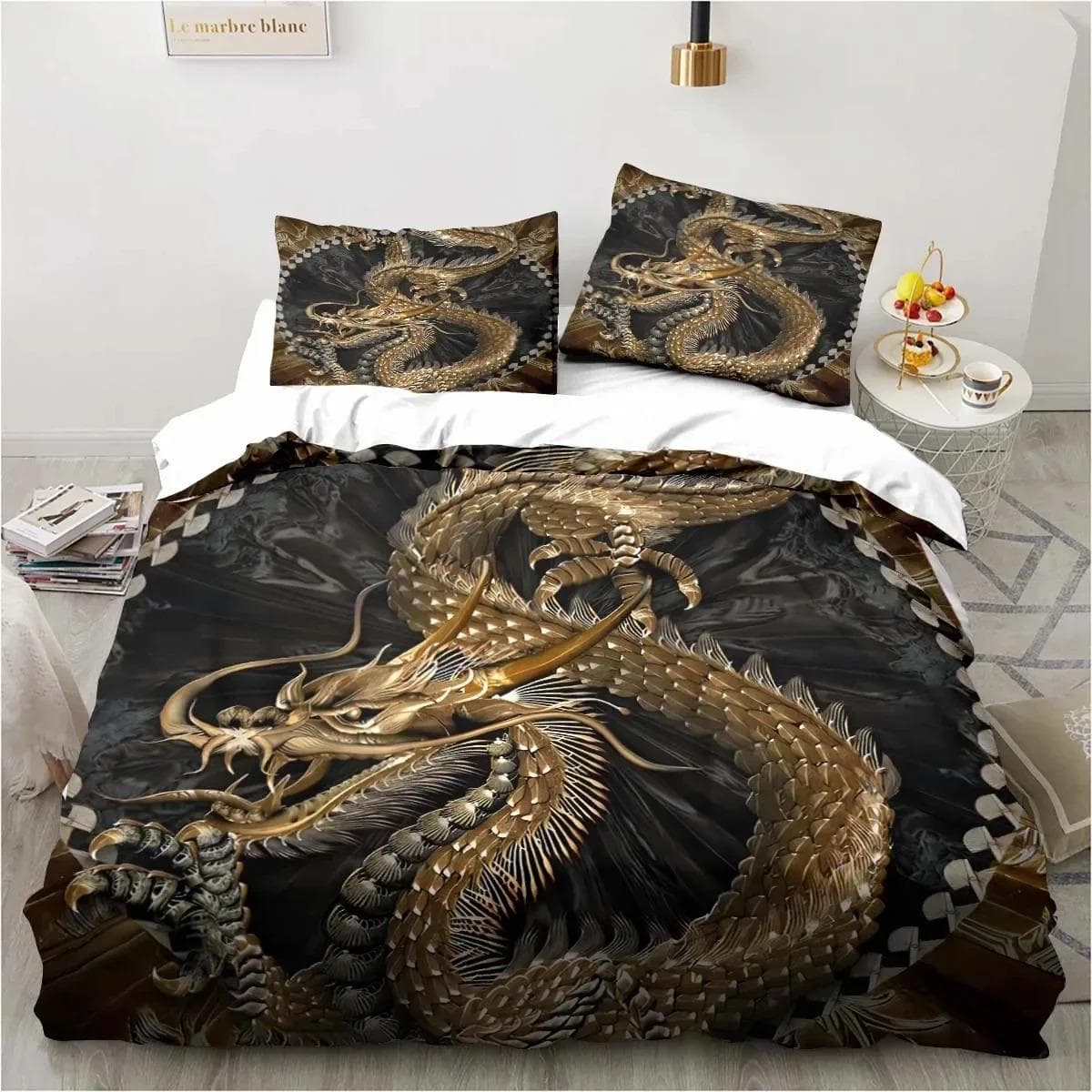Magic World Dragon Bedding Set Boys Girls Twin Queen Size Duvet Cover Pillowcase Bed Kids Adult Fashion Home Textileextile 70x133cm 2pcs