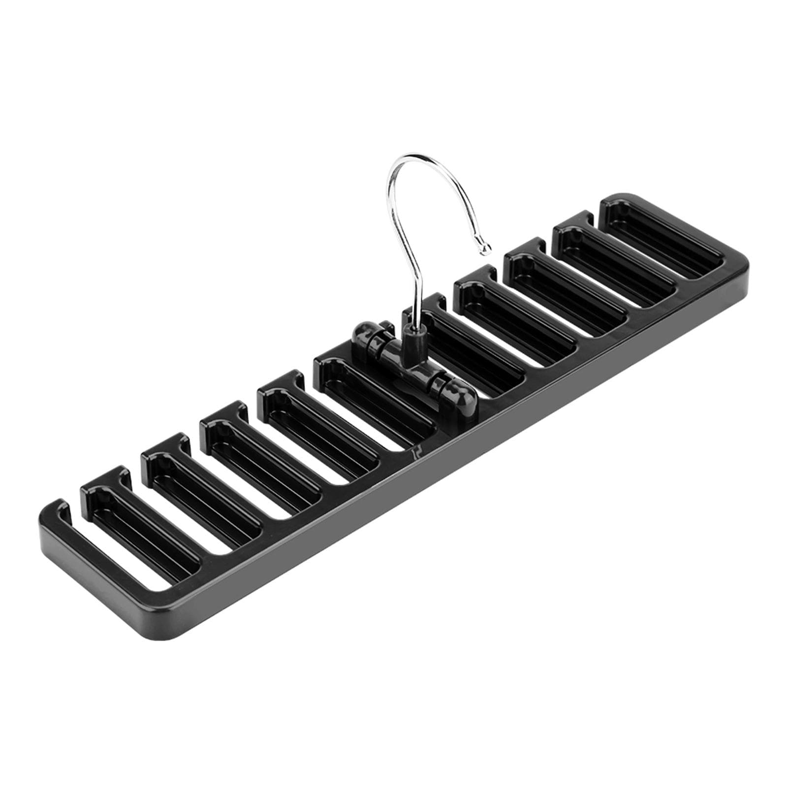 10 Slot Tie Belt Scarf Rack Organizer Sturdy Plastic Closet Wardrobe Space Saver Brown