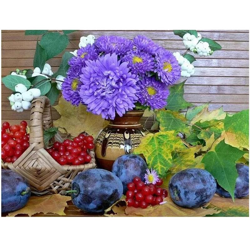 Diamond Embroidery Purple Daisy Flower Diy Diamond Painting Full Round Still Life Art Cross Stitch 20X30CM