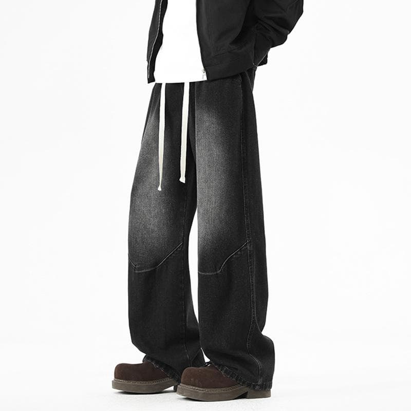 Men's Autumn and Winter American Niche Design Feel Loose Straight Wide-leg Casual and Versatile Floor Trousers 3XL