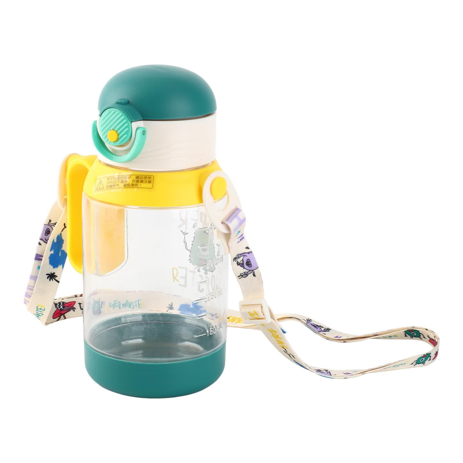 Kids Water Bottle with Straw PC 600ml Leakproof Unbreakable Cute Cartoon Portable Sports Water