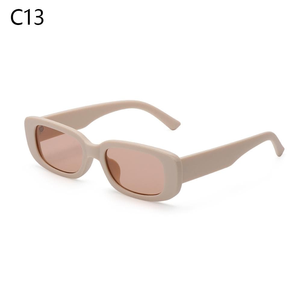 Retro UV 400 Protection Square Frame Sunglasses Women Fashion Eyewear Sun Glasses Stylish Beige