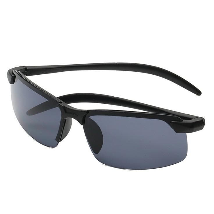 Unisex UV Protection Sunglasses Rimless Black Yellow PC Frame Anti Glare Outdoor Eyewear