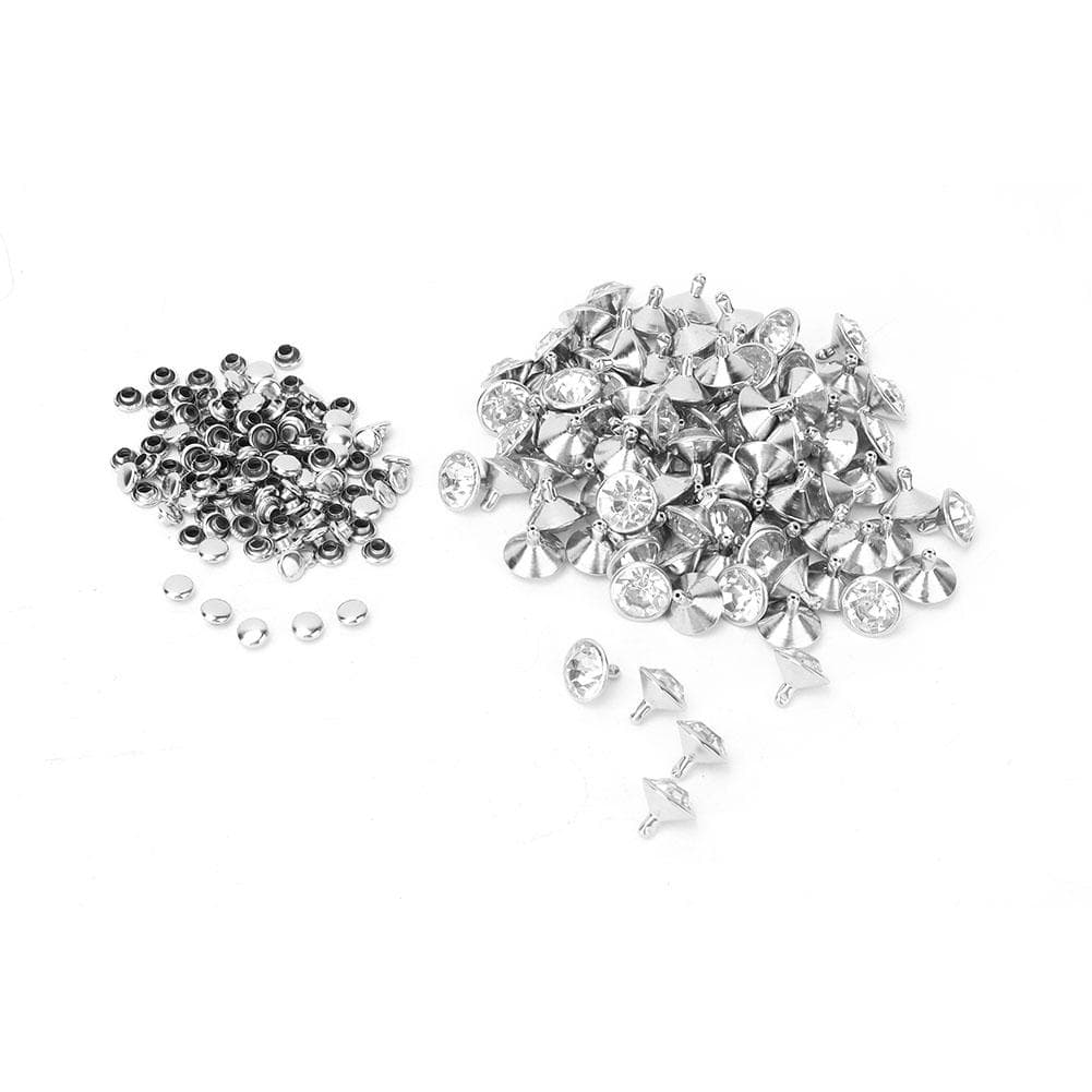 Cloth Crystal Inlay Rapid Rivets 12mm Spots Studs Cap for DIY Leather Craft Decoration(Gold)