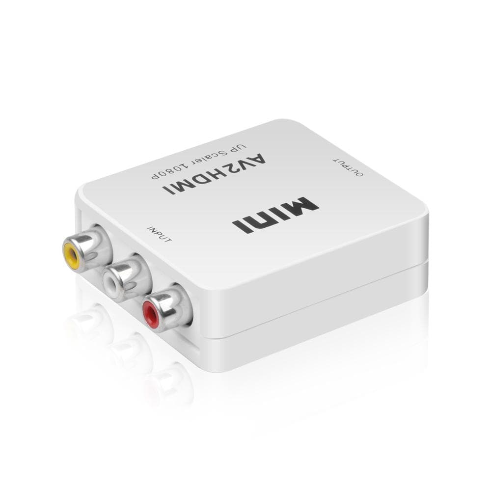 AV/RCA CVBS to HDMI-compatible Adapter 1080P Video Converter Mini AV2HDMI-compatible Adapter Convertor Box for HDTV Projector white