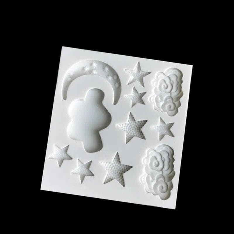 1Pc Star Cloud Moon Silicone Mold Cupcake Fondant Cake Decorating Tools Chocolate Gumpaste Moulds