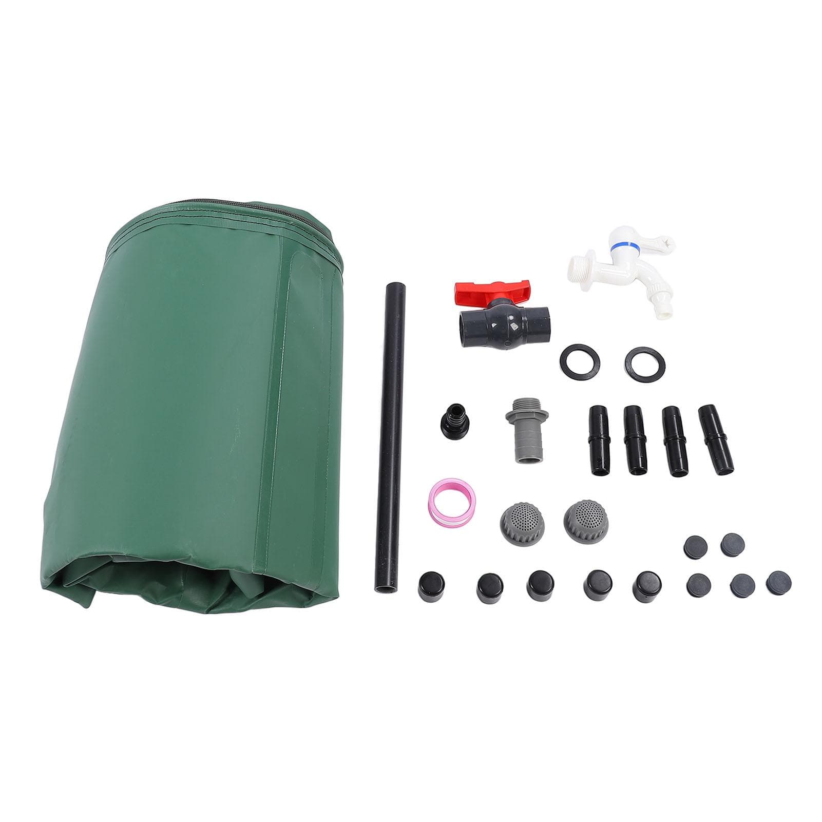 PVC Rain Barrel 200L Foldable Rain Water Collection Tank Rainwater Storage Container for Garden black