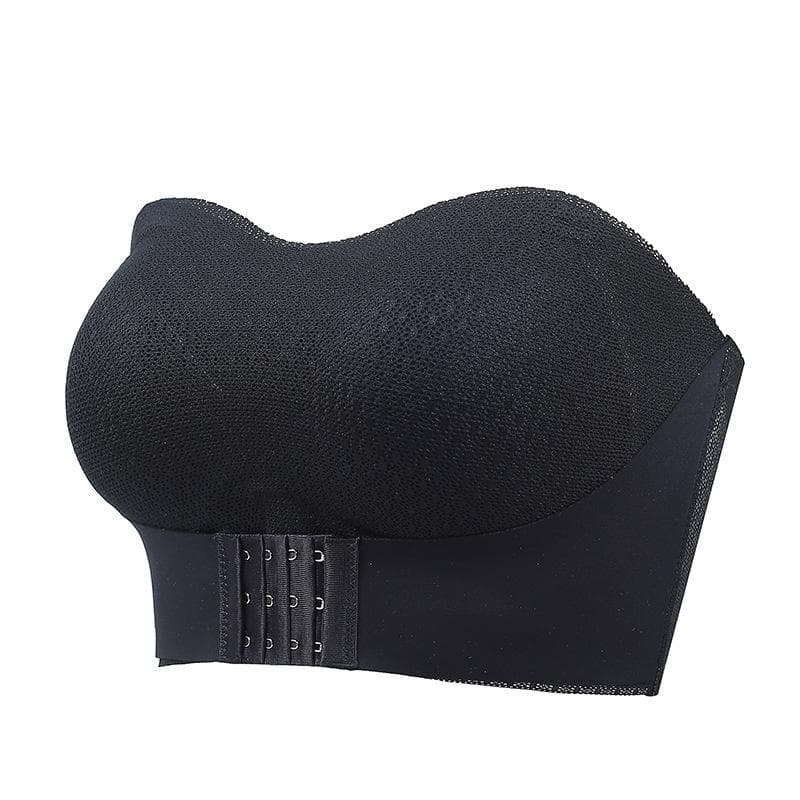 Sexy Push Up Bra Front Closure Strapless Underwear for Women Plus Size Invisible Brassiere Wireless Breathable Female Lingerie M black