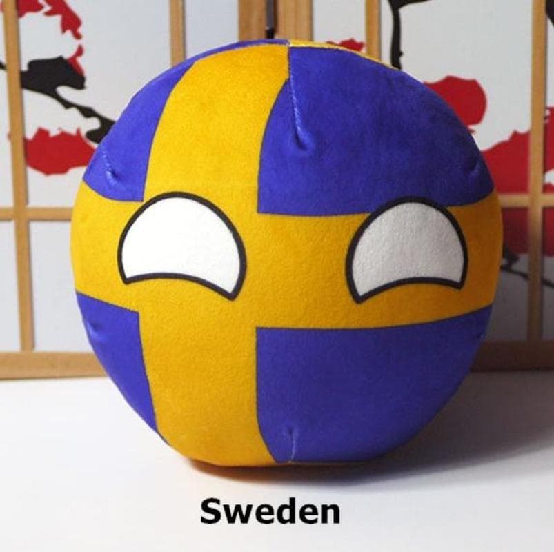 20cm Polandball Plush Doll Country Ball Anime Short Stuffed Plush Doll Toy Sweden