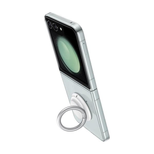 Original Samsung Galaxy Z Flip5 Silicone Case with Ring Soft-Touch Protective Back Cover For Galaxy Z Flip 5 Shockproof Cover clear