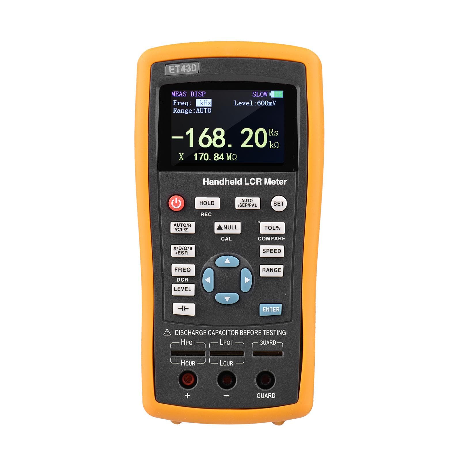 2.5-inch LCD Digital Handheld 100kHz LCR Meter LCR Multimeter Tester for Inductance Capacitance black