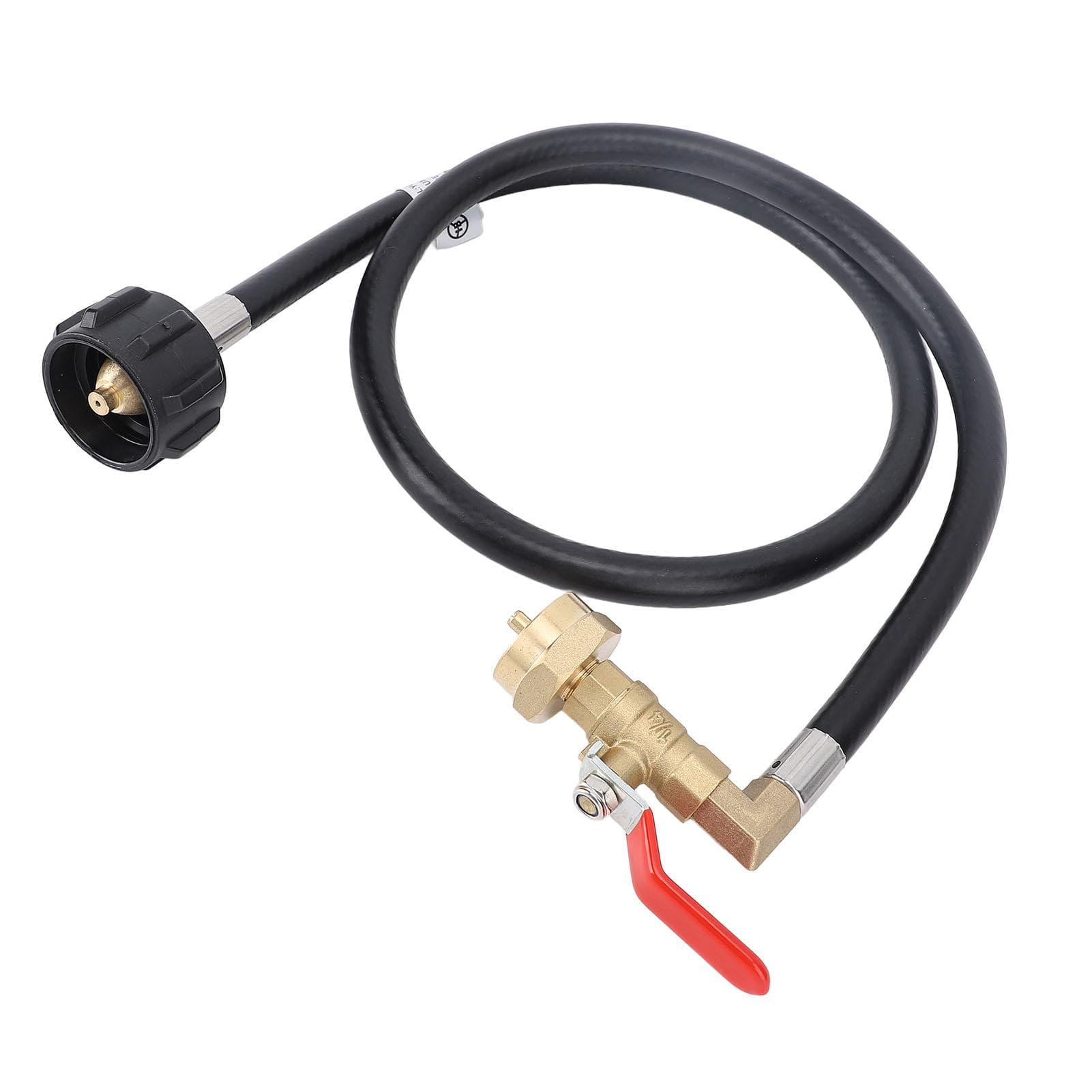 Gas Tank Refill Hose 3.5ft Length 38in Female Thread Connector Ball Valve QCC1 Gas Tank Refill
