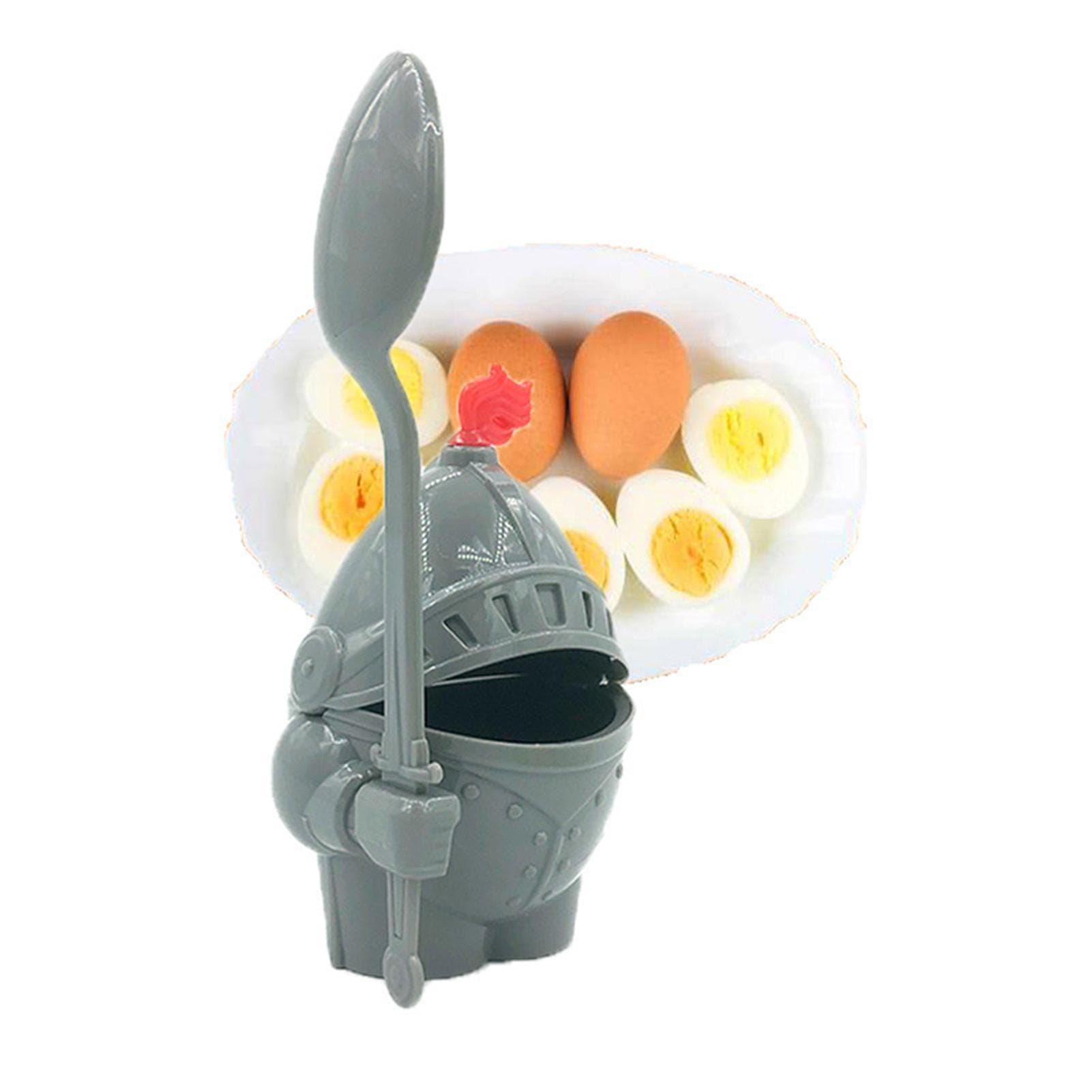 Egg Tray Portable Detachable Innovative Plastic Egg Storage Cup Holder With SpoonGrey gray