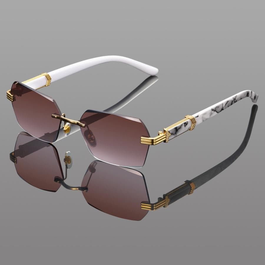 Vintage Polygon Sunglasses Women Frameless Gradient Shades Men Trendy Brand Luxury UV400 Sun Glasses