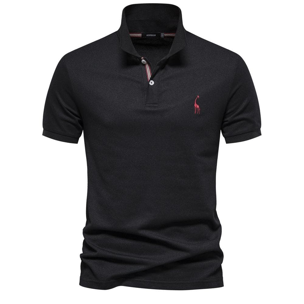 AIOPESON Brand Men's Original Polo Shirts Cotton Polo Shirts for Men Short Sleeve High Quantity Polo Men New Summer Clothing XXL 100-105kg black