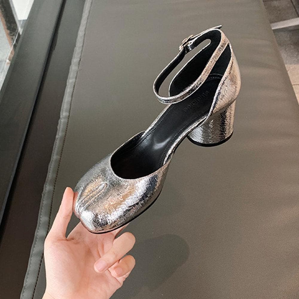 Split Toe Mary Janes Shoes For Women Square heel Tabi Shoes Loafer Spring Summer Soft Leather Women Pumps Shoes 39