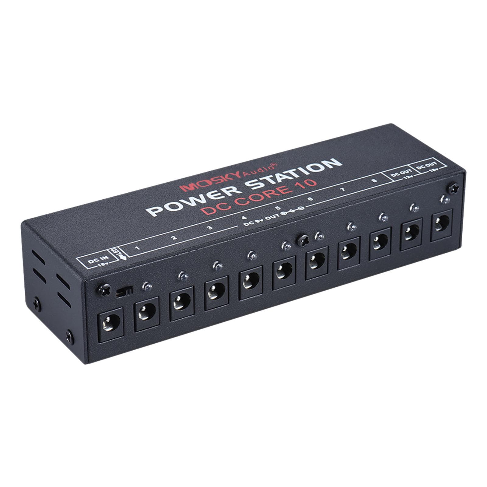 MOSKYAudio Mini Power Supply Station 10 Isolated DC Outputs for 9V 12V 18V Guitar Effect with Power EU Plug