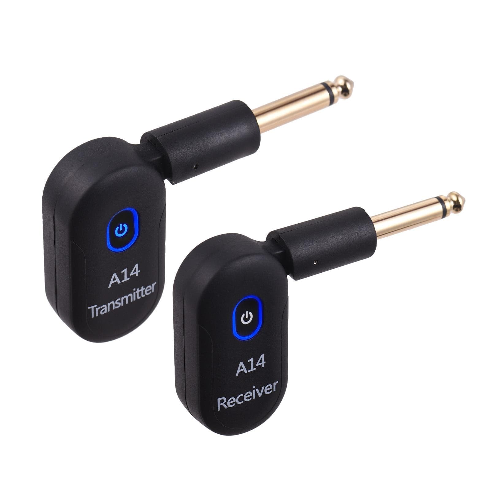 2.4G Wireless Guitar System Rechargeable Portable Guitar Transmitter Receiver Set Dual Mode black